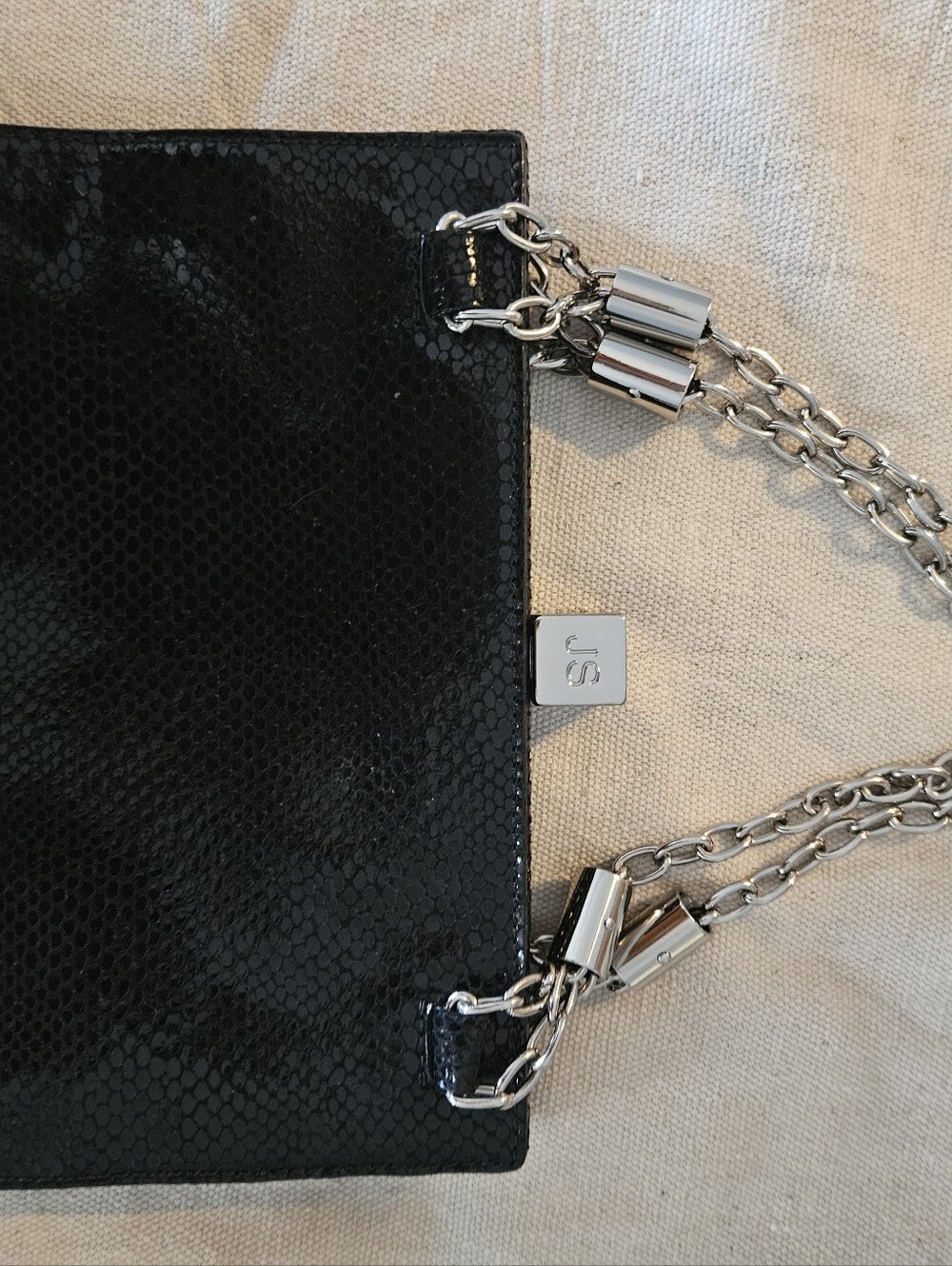 Jill Stuart Black Chain-Handle Evening Bag - Picture 3 of 9